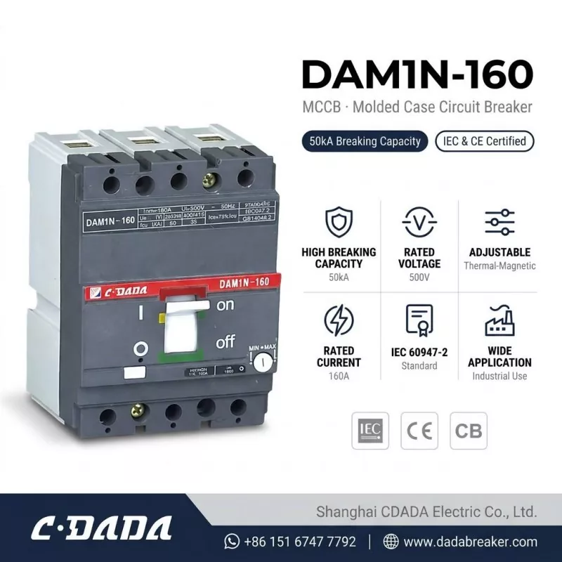 CDADA Inoburitsa Yakakwira-Capacity DAM1N-160 160A MCCB Circuit Breaker