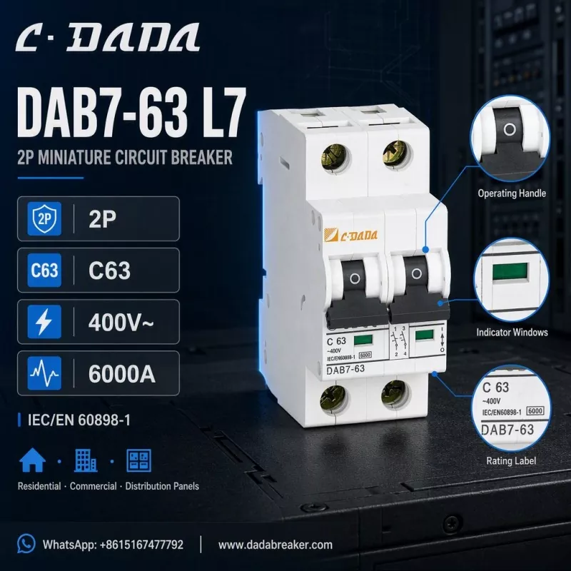 DAB7-63 L7 2P MCB - Yakajeka, Yakakwana Dziviriro yeDistribution Panels